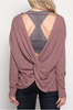 Back View Open Back Sweater - Mauve at Misty Boutique 