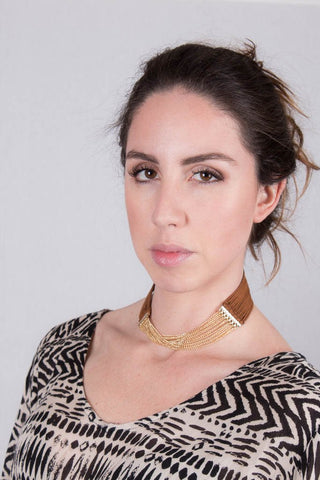 Gold Choker Necklace at Misty Boutique 