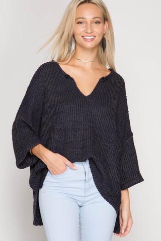 Front View Trendy Oversized sweater at Misty Boutique