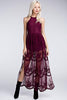 Front View Wine Maxi Dresses at Misty Boutique