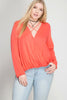 Front View Must Have Cross Front Long Sleeve Top at Misty Boutique 