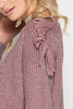 Side View Rose Gold Sweater with Lace up Cold Shoulders at Misty Boutique 