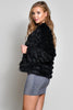 Side View Black Layered Fur Jacket at Misty Boutique 