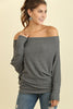 Front View Off The Shoulder Top at Misty Boutique