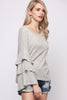 Front View Layered Bell Sleeve Top at Misty Boutique