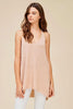 Front View Perfect Lace Up Top - Blush at Misty Boutique 