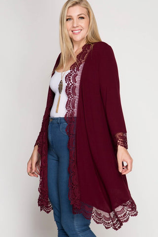 Side View Vino in Paradise Kimono at Misty Boutique 