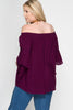 Back View Double Layer Bell Sleeve Off Shoulder Top at Misty Boutique