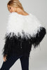 Back View Fringe Sweater in black and white at Misty Boutique