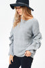 Front View Front cozy ruffle sleeve sweater at Misty Boutique 