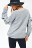 Back View Back cozy ruffle sleeve sweater at Misty Boutique 