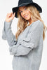 Side View Side cozy ruffle sleeve sweater at Misty Boutique 