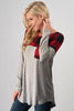 Front View Long Sleeve Buffalo Plaid Top - Red at Misty Boutique 