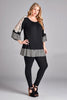 Front View Black Tunic Top With Lace at Misty Boutique