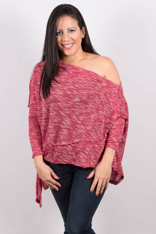 Front View Berry Off the Shoulder Top at Misty Boutique 