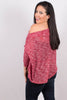 Side View Berry Off the Shoulder Top at Misty Boutique 