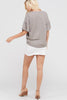 Back View Solid Ruffle Tee - Grey at Misty Boutique 
