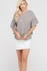 Front View Solid Ruffle Tee - Grey at Misty Boutique 