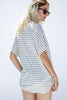 Back View Women Striped Top - Grey and White  at Misty Boutique
