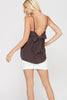 Back View Bow Back Spaghetti Strap Tank Top - Chocolate at Misty Boutique 