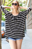 Front View Black And White Striped Top at Misty Boutique 