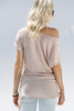 Back View Tie Front Top - Rose at Misty Boutique 