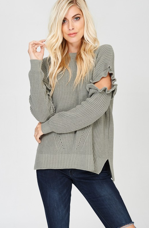 Just Relax Olive Green Sweater