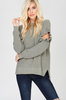 Front View Just Relax Olive Green Sweater at Misty Boutique 