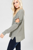 Side View Just Relax Olive Green Sweater at Misty Boutique 