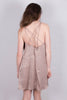 Back View Glamour taupe dress at Misty Boutique 
