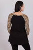 Back View Leopard Print Sleeves Top at Misty Boutique 