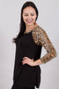 Side View Leopard Print Sleeves Top at Misty Boutique 