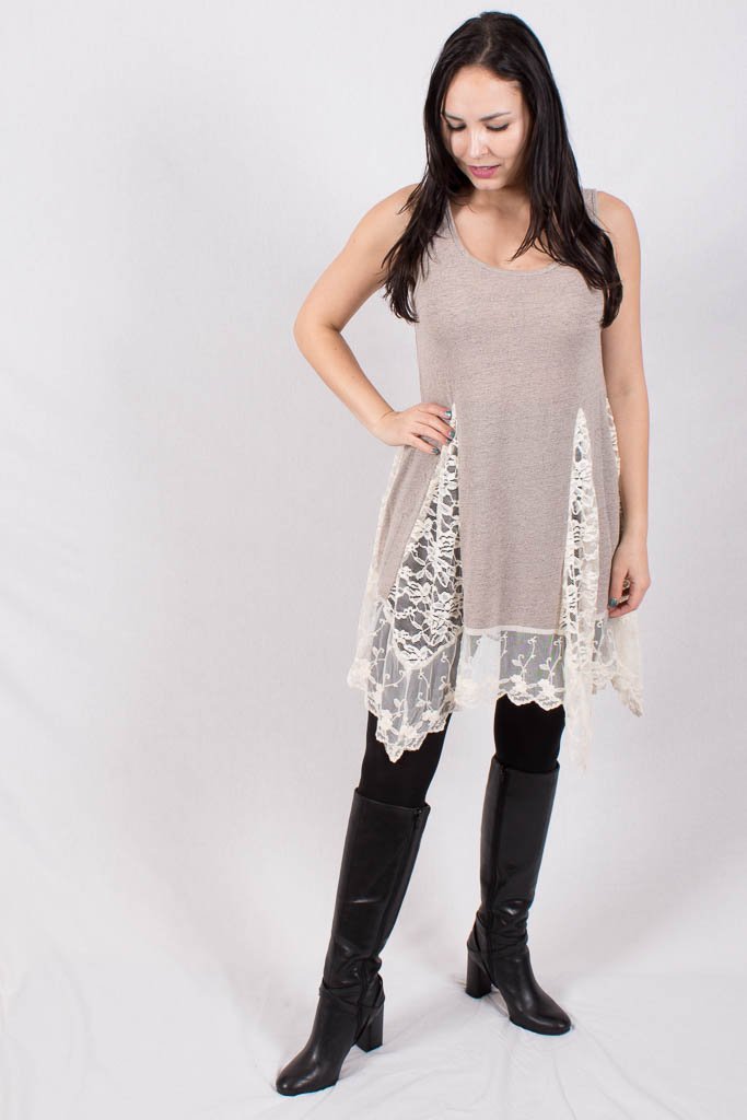 Lace Tunic - Brown