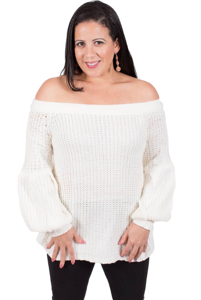 Classic Long Sleeve Off Shoulder Sweater
