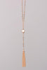 Elongated Chain Tassel Necklace at Misty Boutique